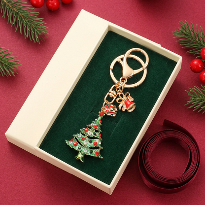 Christmas keychain gift presentation