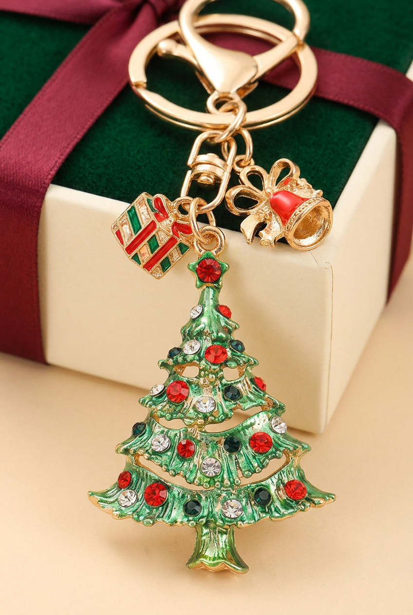 Green Christmas tree pendant details