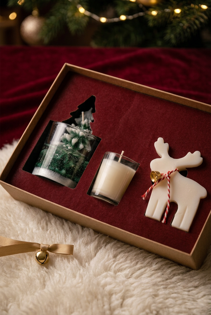 Kraft gift box and burgundy fitted insert detail