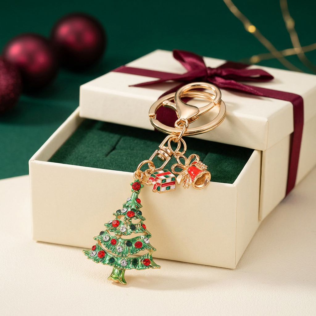 Christmas tree keychain festive hero
